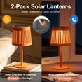 thumbnail image 2 of The Growing Ground 2 Pack Solar Table Lamps Outdoor, Modern Linear Design Decorative LED Lights, Orange, 2 of 8