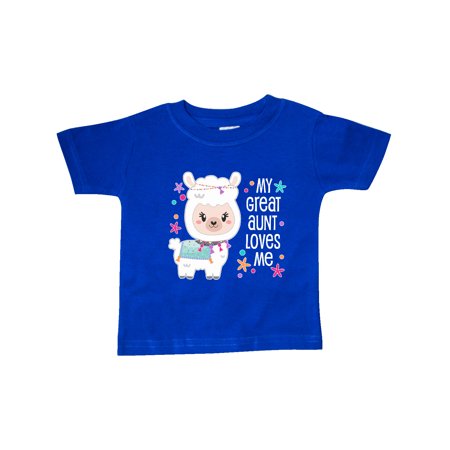 

Inktastic My Great Aunt Loves Me- cute and happy llama Gift Baby Boy or Baby Girl T-Shirt