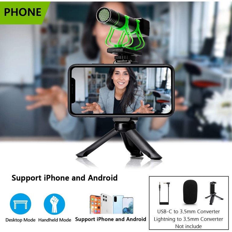 BOYA Shotgun Video Microphone, Cardiod Directional Condenser Mic Vdeomicro,  w/Shock Mount Windscreen TRRS TRS, for iPhone/Andoid Smartphone, Canon