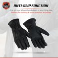 thumbnail image 3 of Daniel Smart Men’s Leather Gloves – Aniline Cowhide Leather Motorcycle Glove with padded palm and Touch Screen Finger Tip, 3 of 7