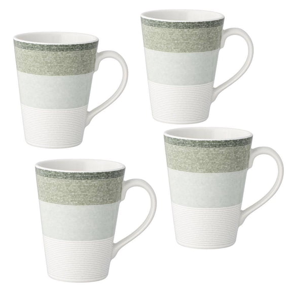 Colorscapes Layers Sage 12 fl. oz. Porcelain Mugs, (Set of 4)