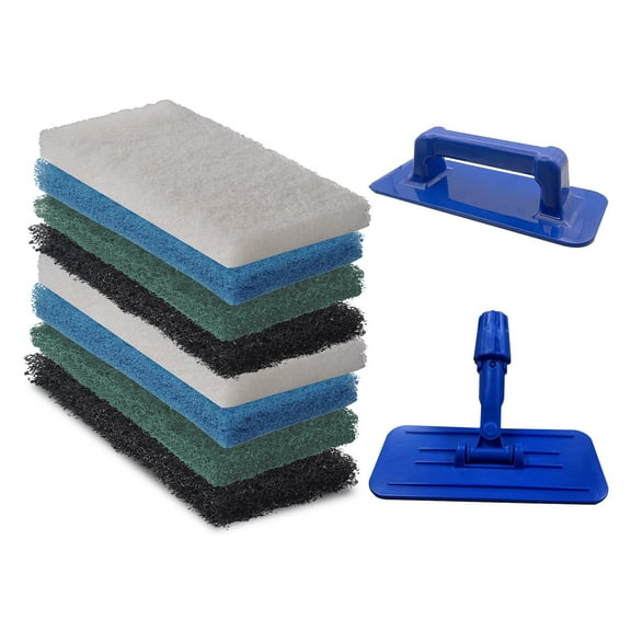 10 in. x 4.5 in. x 1 in. Multi-Color Water Based Latex Resins Maximum Scrub Power Pads Starter Pack (8-Pack)