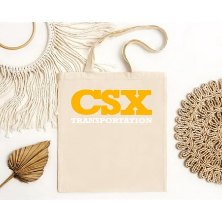 vintage New CSX Transportation Railroad Logo BlackNavyGreyWhite Tote Bag S--TH18694