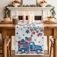 thumbnail image 2 of Table Runner 48 Inches Long for Kitchen Dining, Independence Day Dresser Scarf Farmhouse, Dining Table Decorations for Wedding/Parties, Farmhouse American Flag Truck Star Love 13 x 48 In, 2 of 8