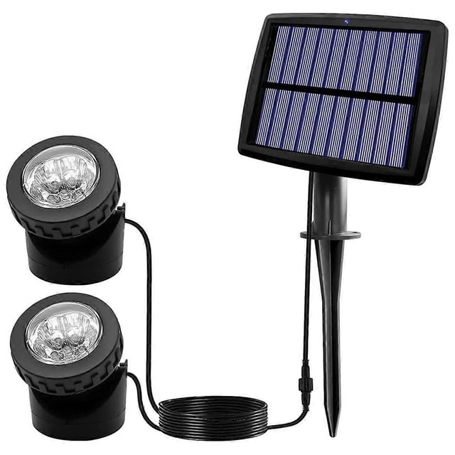Solar Pond Spotlights, LED Solar Underwater Lights with Dual Waterproof Submarine Landscape Spotlight Lighting C_Perfect Gift