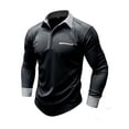 thumbnail image 5 of DYMADE Men Casual Long Sleeve Button Collar Henley Shirt Tops, 5 of 7