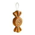 thumbnail image 2 of Gingerbread Christmas Candy Ornament Ball, Xmas Peppermint Candy Ornament Glitter Candy Cane Decoration, Rustic Christmas Tree Decorated Candy Ball, Sticky Powder Snow Finish Christmas Hanging Decor, 2 of 6