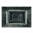 thumbnail image 1 of Dark Grey Cutting Board, Architecture Perspective Tunnel Interior Grungy Corridor Construction, Decorative Tempered Glass Cutting and Serving Board, Small Size, Black Beige White, by Ambesonne, 1 of 1