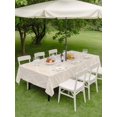 thumbnail image 4 of Outdoor Tablecloth with Umbrella Hole for Patio/Picnic/Party/Camping, Beige Moire Waves Waterproof Table Cloth Rectangle Table Cover Washable, Modern Abstract Art Geometric (60"x 102"), 4 of 8