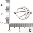 thumbnail image 3 of 304 Stainless Steel Hollow Sport Ball Connector Charms Basketball Outline Links Stainless Steel Color 14x18.5x1mm Hole: 1.2mm, 3 of 3