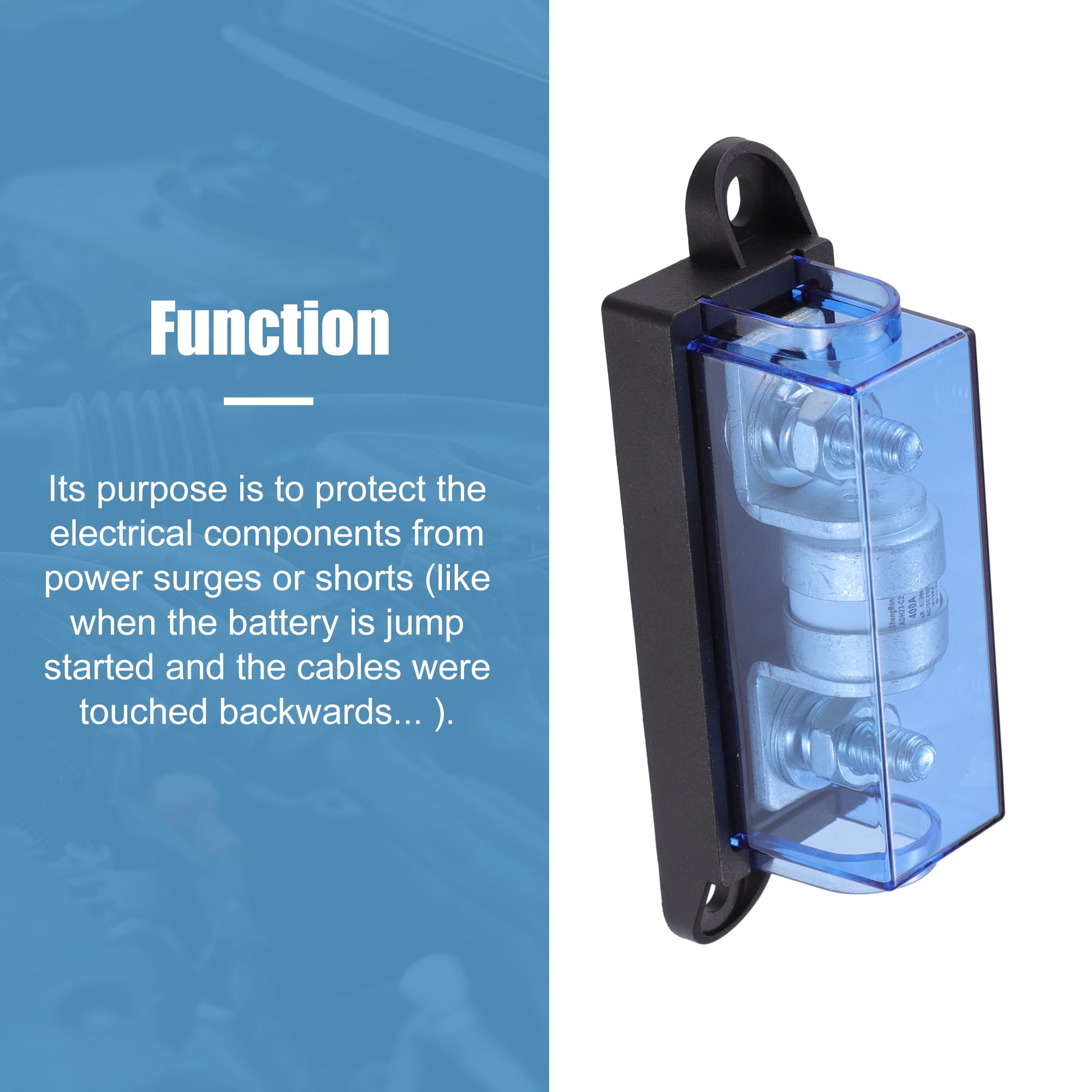 Universal Car Truck SUV Marine Boats DC250V Fuse Block 400A Class T Fuse Holder with 400 Amp