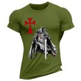 thumbnail image 1 of Camiseta Estampada pour Homme Camisa de Manga Corta de Gran Tamao Patron de Punto de Cruz Temple Informel y CModa Cuello Rouge, 1 of 4