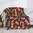 thumbnail image 4 of Throw Blanket for Couch, red brown American football Super Soft Fuzzy Comfy Warm Throw Blanket, Cuteness Lightweight Cozy Plush Flannel Blanket & Throws for Sofa and Bed All Season, 4 of 5