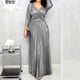 thumbnail image 2 of Vestidos de novia Prolriy para mujer, con escote en V profundo, falda con lentejuelas brillantes, elegantes, informales, de talla grande, de noche, para fiesta, 2024, formal, plateado, XXL, 2 of 5