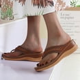 thumbnail image 2 of Anuirheih Clearance Slip on Sandals Women,Women's Flat Shoes Ladies Beach Sandals Summer Non-Slip Causal Slippers(Brown), 2 of 5