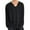 Black, variant on Men's Waffle Pattern Long Sleeve Loose Simple Top Pullovers Casual V Collar Tee Shirt
