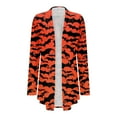 thumbnail image 3 of Hunpta Halloween Long Cardigans for Women, Bat Long Sleeve Cardigan for Women Halloween Bat Pattern Open Front Cardigan Lightweight Cardigans, Cardigan Sweaters for Women Z11 Orange, 3 of 5
