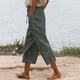 thumbnail image 2 of Ploknplq Linen Pants Women,Beach Vacation Clothes for Women,Lounge Pants Women,High Waisted Wide Leg Pants Elastic Straight Leg Long Pants,Joggers for Women,Cargo Joggers for Women Army Green 3XL, 2 of 6