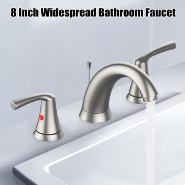 Bathroom Vanity With Sink Cobbe Bathroom Faucets 3 Hole, 4 Inch Bathroom Sink Faucet With Pop Up Drain And 2 Supply Hoses, 2 Handle Centerset Bathroom Faucet, Chrome, Touch On Faucets