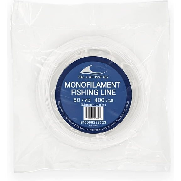 BLUEWING Monofilament Fishing Line Clear Invisible Thin Diameter Fishing String Mono Fishing Line, Dia.1.9mm*50YD*400LB