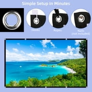 120 inch Projector Screen 16:9 Foldable Anti-Crease Portable Projector Movies Screens for Home Theater Outdoor Indoor Support Double Sided Projection