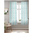 thumbnail image 2 of Teal Grey Botanical Curtains 63 Inch Length,Sheer Curtains for Bedroom Living Room Window Pastoral Spring Summer Leaf Aesthetics Rod Pocket Drapes Kitchen Curtains Small Half Window 42"x63" 2 Panels, 2 of 6