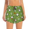 thumbnail image 2 of Rateoe Halloween Monster Gnome Printed 2 in 1 Women's Workout Shorts for Athletic Gym Running Shorts with Phone Pockets-X-Large, 2 of 7