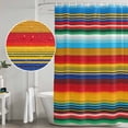 thumbnail image 4 of Shower Curtain Bathroom Set Mexican Colorful Stripe Waterproof Fabric Shower Curtains with Grommets&Hooks, Privacy Bath Curtain for Bathtub 72x72in, 4 of 9
