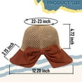 thumbnail image 5 of Straw Sun Summer Hat for Women, Female Wide Brim UPF 50+ UV Protection Bowknot Cap, Stylish Braid Visor, Ladies Foldable Roll Up Packable Floppy Beach Hat with Windproof Chin Strap, Brick Red / Khaki, 5 of 5
