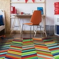 thumbnail image 2 of Homefires PP-HF043C 3 x 5 ft. Boho Bold Chevron Indoor Outdoor Area Rug, Multi-Colored, 2 of 2