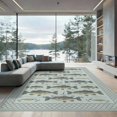 thumbnail image 2 of ODIKA 6'x9' Ultra-Soft Area Rug, Fishing Bass Repeating Lure Net Border Tackle Motif Angler Fish Flowing Dynamic None Washable, Bare feet friendly, Silk-Touch for Guest Room, Bedroom, 2 of 7