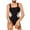 Black, variant on XADYUY Girls Swimsuit One Piece Colorblock Hollow Out Swimsuit Wide Straps Beach Sports Swimwear Cute Preppy Bathing Suit Kids 150,Black