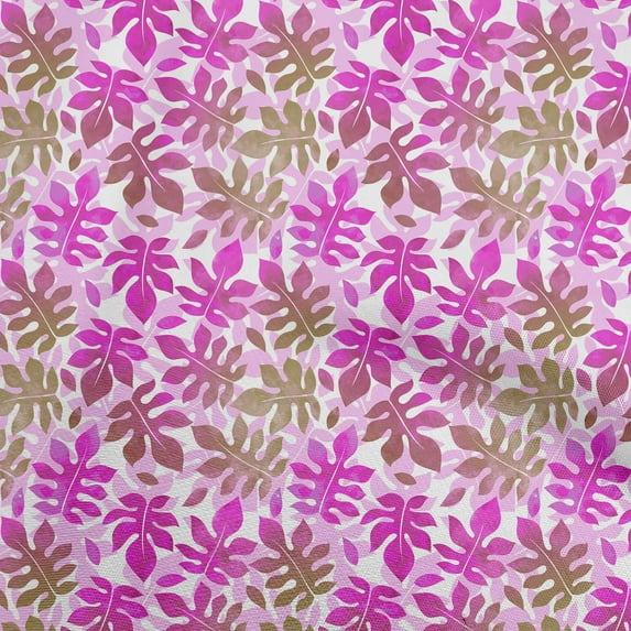 oneOone Cotton Flex Purple Fabric Tropical Watercolor Leaf Sewing Material Print Fabric By The Yard 40 Inch Wide