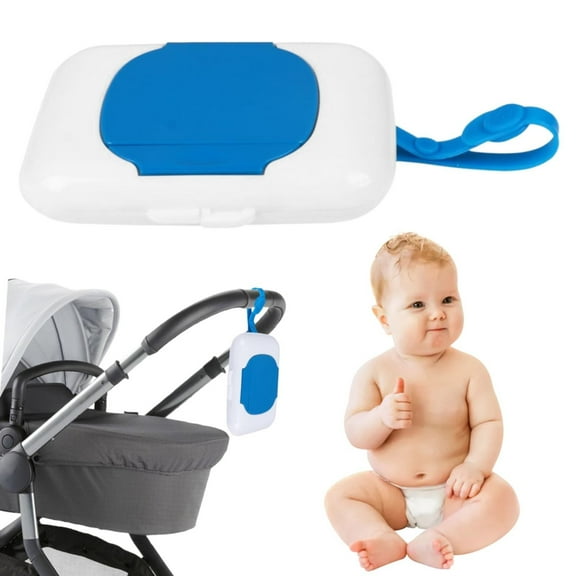 Wipe Dispenser Wipes Holder Tissue Baby Box Case Refillable Travel Storage Portable Stroller Container Kids/ Blue Wet Wipes Storage Box With Lid