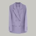 thumbnail image 2 of VSSSJ Women's Blazer Jacket Solid Color Long Sleeve Notch Lapel Suit Coat with Pockets Business Casual Classic Office Work Suit Jacket Purple S, 2 of 6