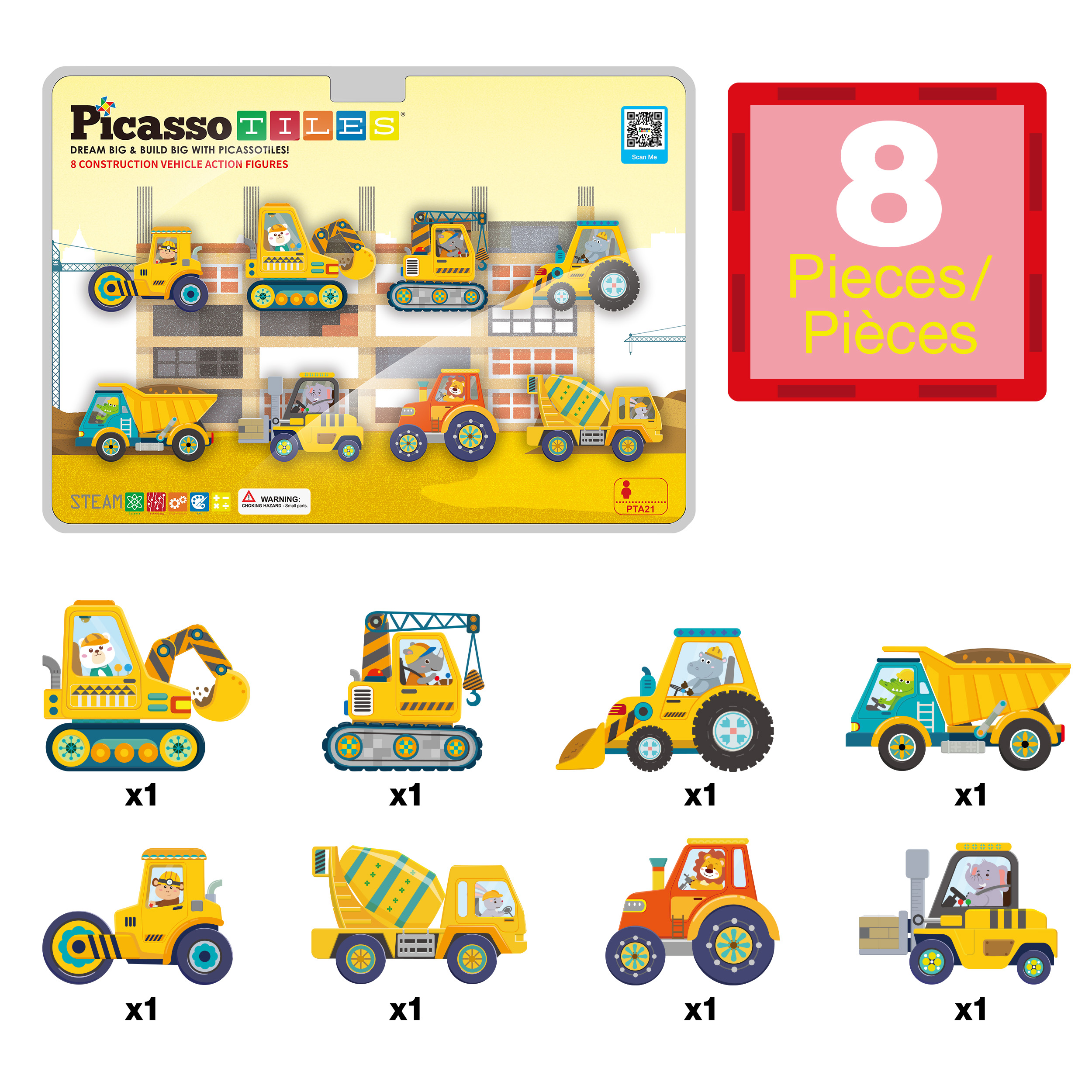 Picasso Tiles Magnetic Add-On 8-Piece Vehicle Set photo 3