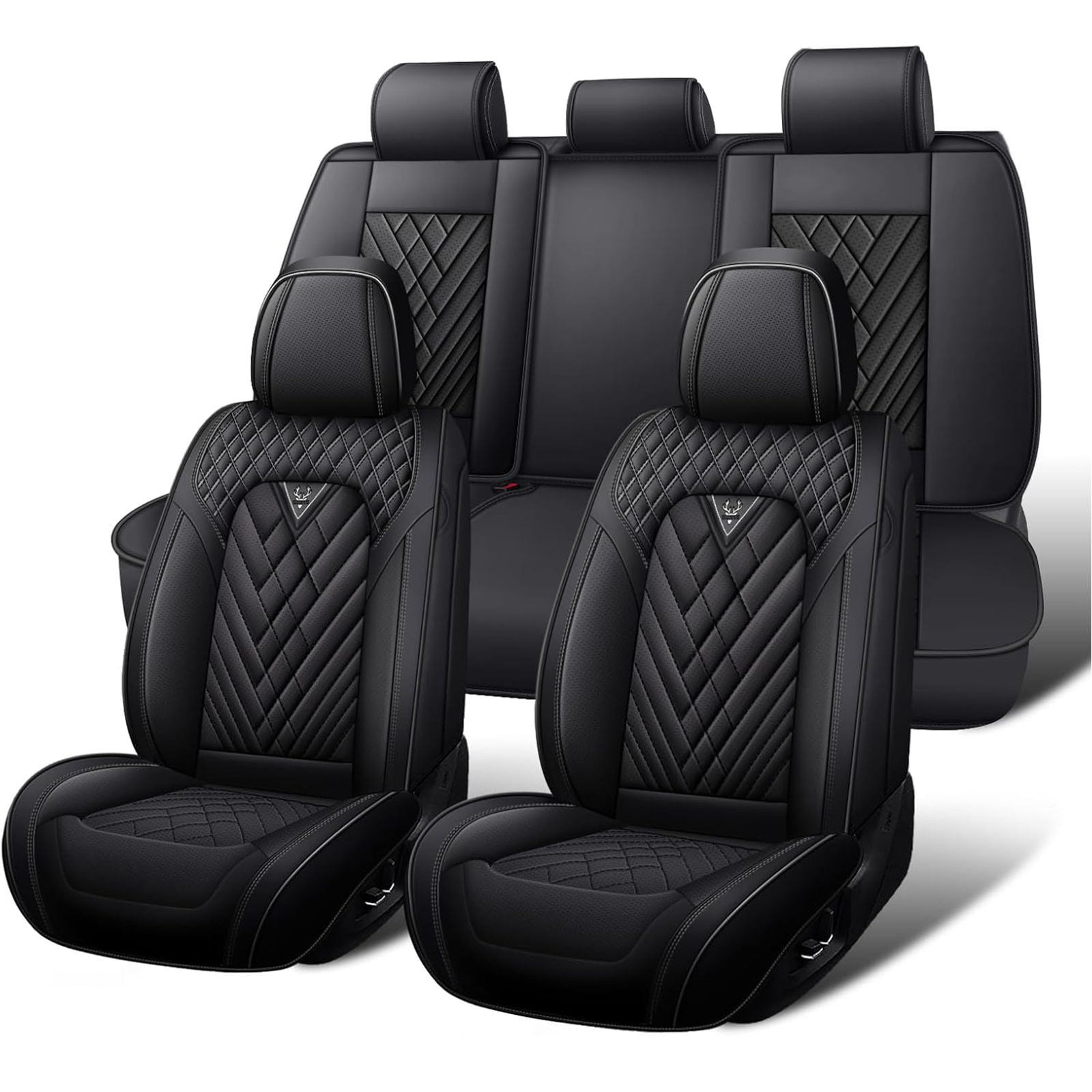Fit for Toyota Camry 2001 Seat Cover Black Car Seat Covers Premium Leather 5 Seats Full Set Scratch Resistant Beautify Interior Give Your Interior a New Look