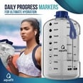 thumbnail image 6 of AQUAFIT - Water Bottle with Straw - Motivational Water Bottle, Big Water Bottle with Time Marker - 1 Gallon, Clear, 6 of 8