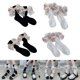 thumbnail image 2 of Womens Bowknot Knee High Socks ,Comfort Long Dress Socks, Soft & Lightweight Bowknot Calf Socks for Students Girl small white bow, 2 of 4