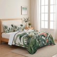 thumbnail image 5 of Quilts Twin XL Size Bedding Set, Summer Palm Tree Lightweight Quilted Comforter, Tropical Botanical Floral Coastal Rustic Soft Bedspread Coverlet with Pillow Covers for All Season, 68" x 98", 5 of 9