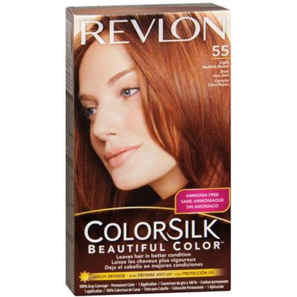 Revlon ColorSilk Hair Color 55 Light Reddish Brown 1 Each (Pack of 2 ...