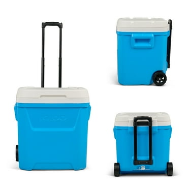 Igloo 60 QT Laguna Ice Chest Cooler with Wheels, Cyan Blue