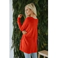 thumbnail image 3 of Wenseny Loose Fit Sweater For Women With Pocket Long Sleeve Lightweight Knitted Sweater Red S, 3 of 5