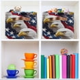 thumbnail image 6 of Yayeee Canvas Storage Basket with Handles for Shelves Fabric Bins Closet Organizer, American Eagle Pattern, 6 of 8