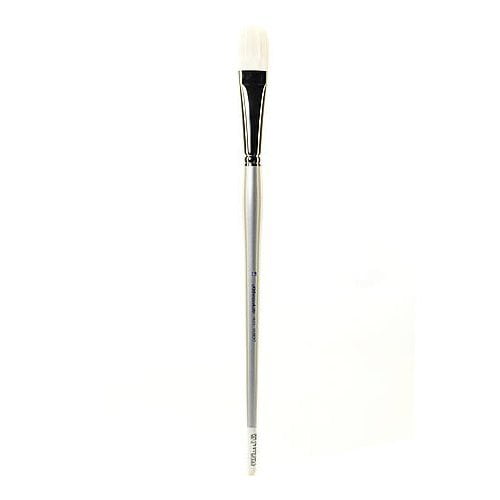 Silver Brush 1503-12 Silverwhite Long Handle White Taklon Brush, Filbert, Size 12