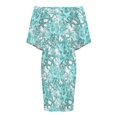 thumbnail image 4 of Starfish Watercolor Aqua Coral Reef ,ocean Home Decor Women's Off The Shoulder Ruffles Summer Wedding Guest Loose Casual Party Beach Dress, 4 of 9