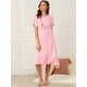 thumbnail image 3 of Camisa De Noche Camisones Vestido Pijamas Ropa De Dormir Suave Manga Corta Estampada Linda Para Mujer  Rosa L, 3 of 6