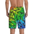 thumbnail image 4 of Lsque Rainbow Butterflies Mens Sleep Pajama Shorts,Short Pajama Pants, Cotton Ultra-Soft Knit-XX-Large, 4 of 9