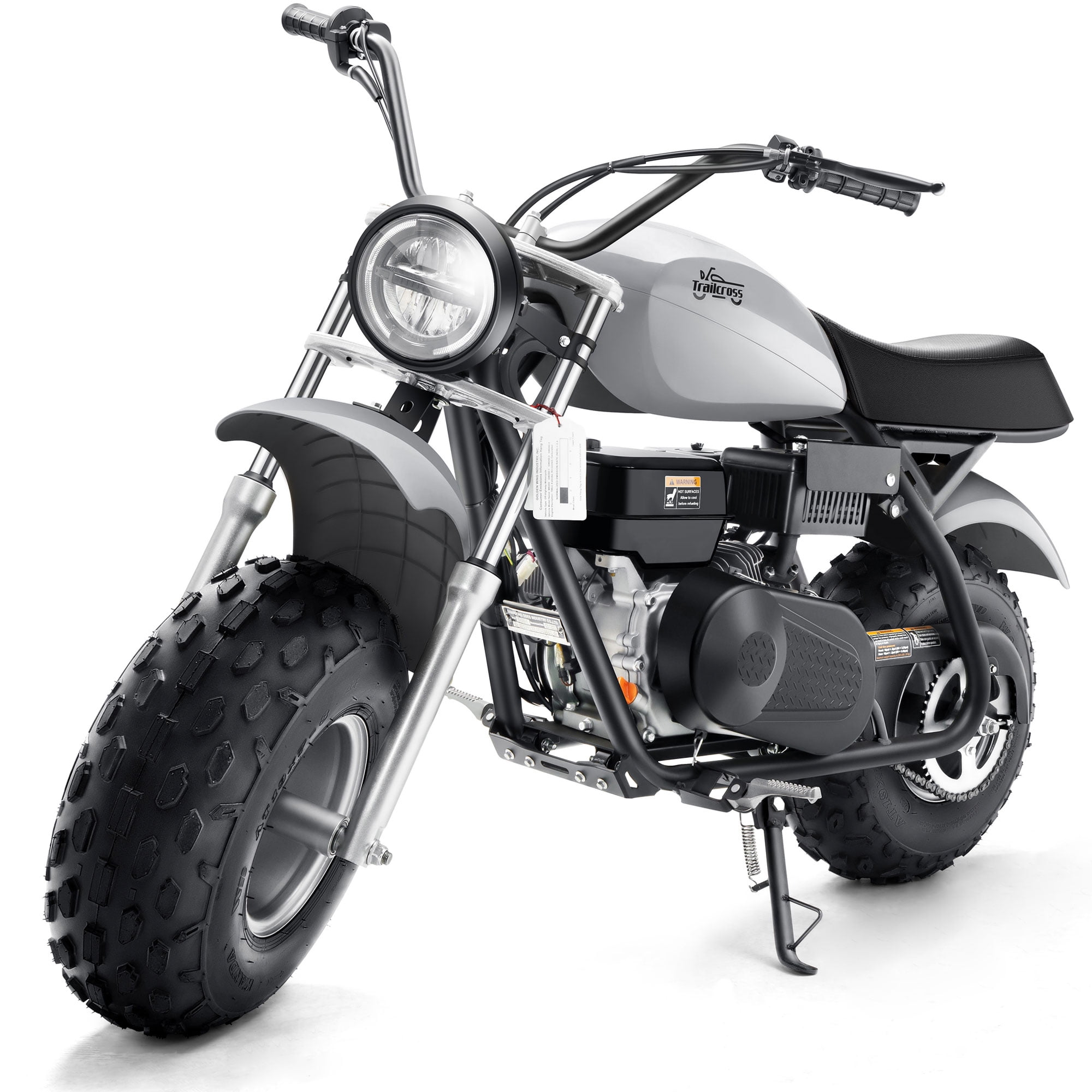 MotoTec Trailcross Mini Bike 200cc 6.5HP Gas Powered Grey Walmart