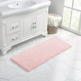 thumbnail image 3 of Walensee Non-Slip Bathroom Rugs Chenille Soft Striped Plush Bath Mat, 24" x 44", Blush, 3 of 9